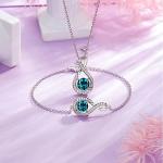 Sterling Silver Infinity Necklace with London Blue Topaz
