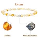 Citrine Crystal Beaded Stretch Bracelet for Women