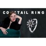 Daisy Sunflower Smoky Quartz Black Spinel Ring