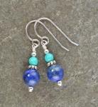 Lapis Lazuli and Turquoise Sterling Silver Drop Earrings
