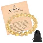 Citrine Beaded Bracelet - 8MM, Unisex Fashion
