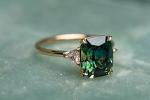 Gold Diamond Ring with Natural Emerald Gemstone