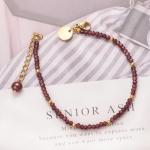 Red Garnet Gold Bracelet for Women - Vintage Style