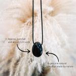 Black Tourmaline Drop Pendant Necklace with Cord