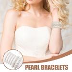 Floral Pearl Stretch Bracelet Set - 6 Pieces