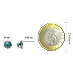 Turquoise 925 Sterling Silver Round Stud Earrings