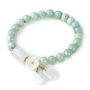 Gradient Green Jade Beaded Bracelet for Women