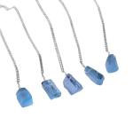 Sky Blue Topaz Raw Crystal Pendant Necklace