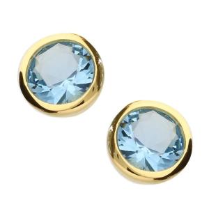 Gold and Silver Aquamarine Stud Earrings