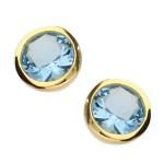 Gold and Silver Aquamarine Stud Earrings