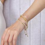 Citrine Crystal Beaded Bracelet for Women