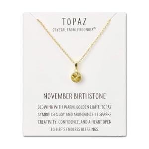 18k Gold Plated November Birthstone Topaz Necklace