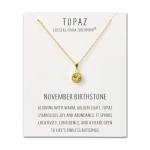 18k Gold Plated November Birthstone Topaz Necklace