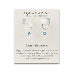 Aquamarine Hoop Earrings for March Birthstone Lovers