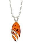 Cognac Baltic Amber Sterling Silver Pendant