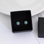 Turquoise 925 Sterling Silver Round Stud Earrings