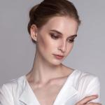 Aquamarine Teardrop Stud Earrings in Silver