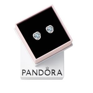 Pandora Aqua Blue Eternity Circle Stud Earrings