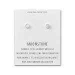 Moonstone Stud Earrings with Inspirational Quote Card