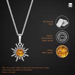 Honey Amber Sun Pendant in 925 Sterling Silver