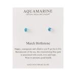 Aquamarine Birthstone Earrings in Sterling Silver