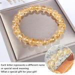 Citrine Beaded Bracelet - 8MM, Unisex Fashion