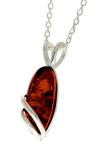 Cognac Baltic Amber Sterling Silver Pendant