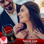 Real Rose Crystal Necklace with Ruby Pendant