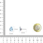 Aquamarine Teardrop Stud Earrings in Silver