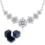 Moissanite Pendant Necklace in White Gold