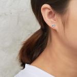 Aquamarine Birthstone Earrings in Sterling Silver