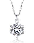 Moissanite Solitaire Necklace for Women in Silver