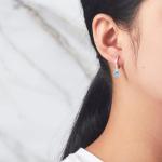 Aquamarine Hoop Earrings for March Birthstone Lovers