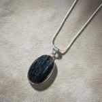 Black Tourmaline Crystal Healing Pendant Necklace