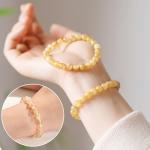 Citrine Beaded Bracelet - 8MM, Unisex Fashion