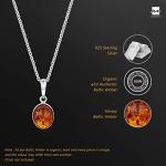 Sterling Silver Honey Baltic Amber Oval Pendant