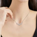 Moissanite Pendant Necklace in White Gold
