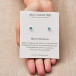 Aquamarine Birthstone Earrings in Sterling Silver