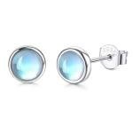 Silver Moonstone Stud Earrings for Women and Teens