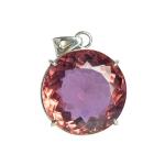 Color Changing Alexandrite Round Cut Silver Pendant