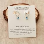 Aquamarine Hoop Earrings for March Birthstone Lovers