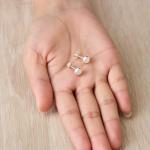 Moonstone Stud Earrings with Inspirational Quote Card