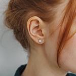 Silver Moonstone Stud Earrings for Women and Teens