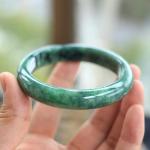 Natural Green Jade Bangle Bracelet for Men