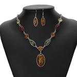 Tibetan Silver Water Drop Necklace & Earring Set