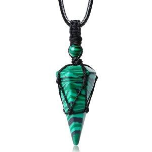 Malachite Pendant Necklace for Men and Women