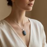 Black Tourmaline Crystal Healing Pendant Necklace