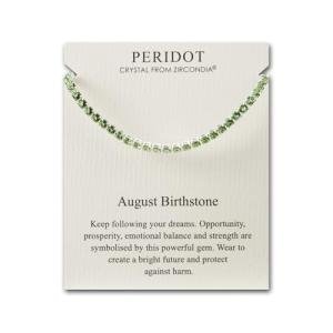 August Birthstone Friendship Slider Bracelet with Peridot