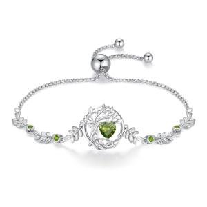 Peridot Tree of Life Bracelet in Sterling Silver
