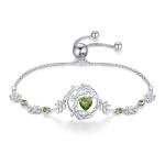 Peridot Tree of Life Bracelet in Sterling Silver